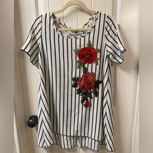 Striped shell top, size medium, women’s blouse